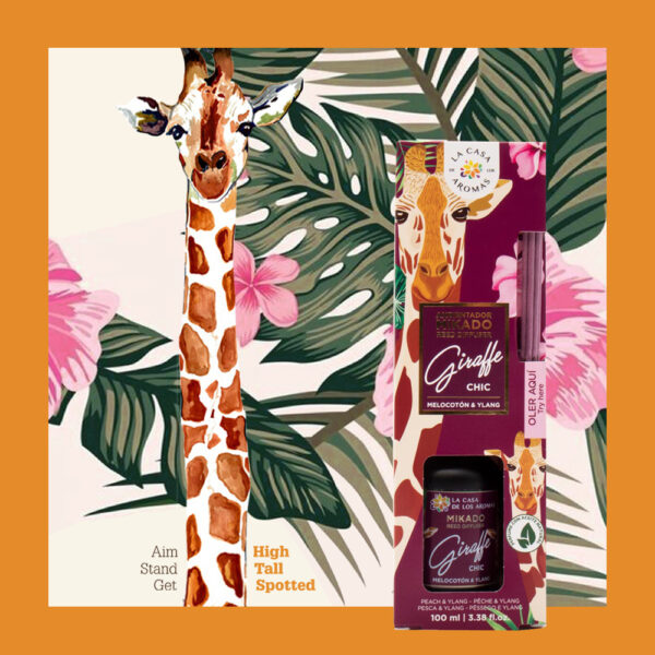 Αρωματικό Χώρου giraffe chic με sticks ylang ylang & Ροδάκινο 100ml